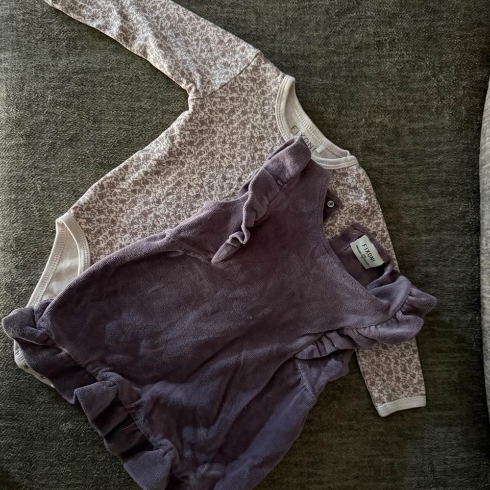 Purple and Cream Kids Long Sleeve Tops